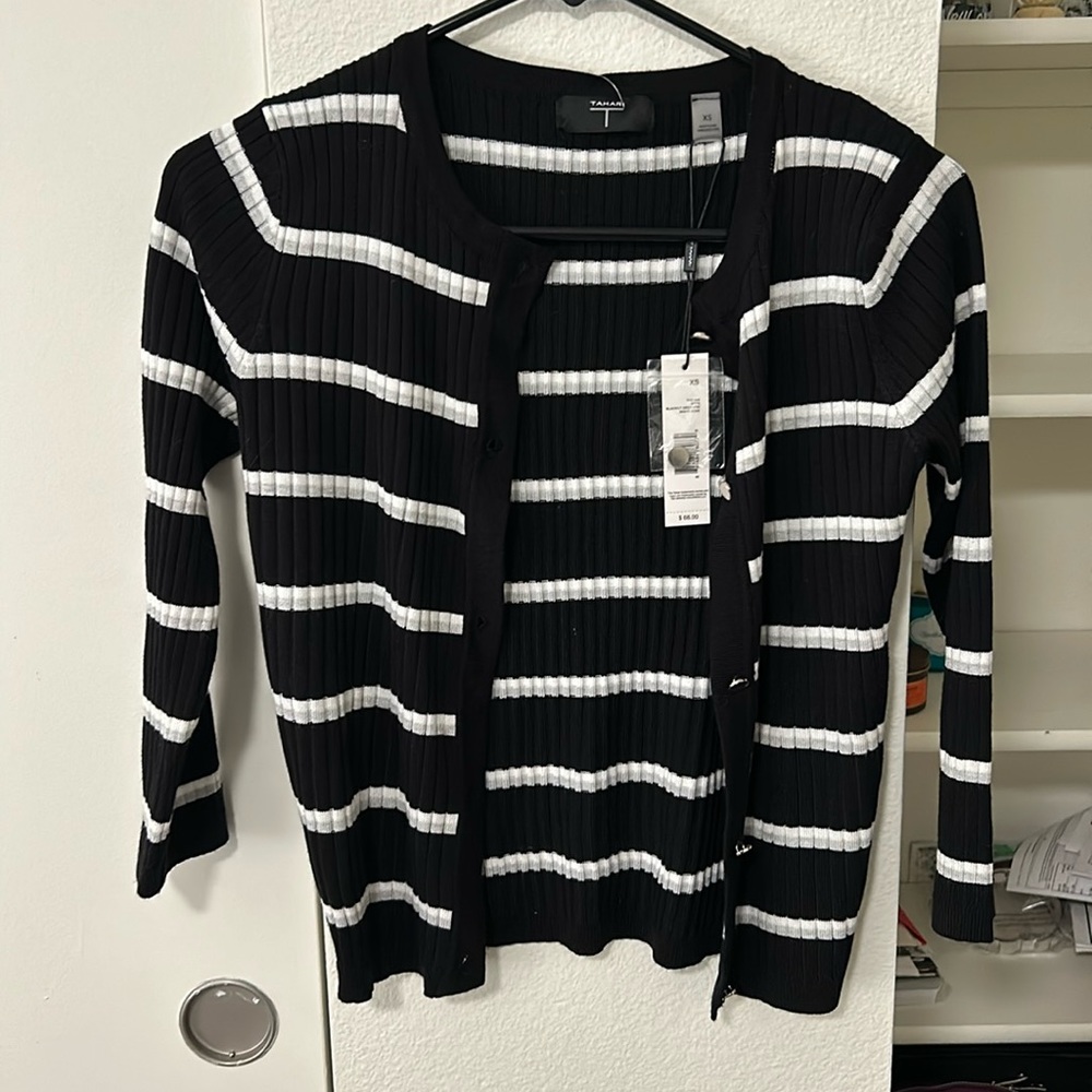 Black and white cardigan